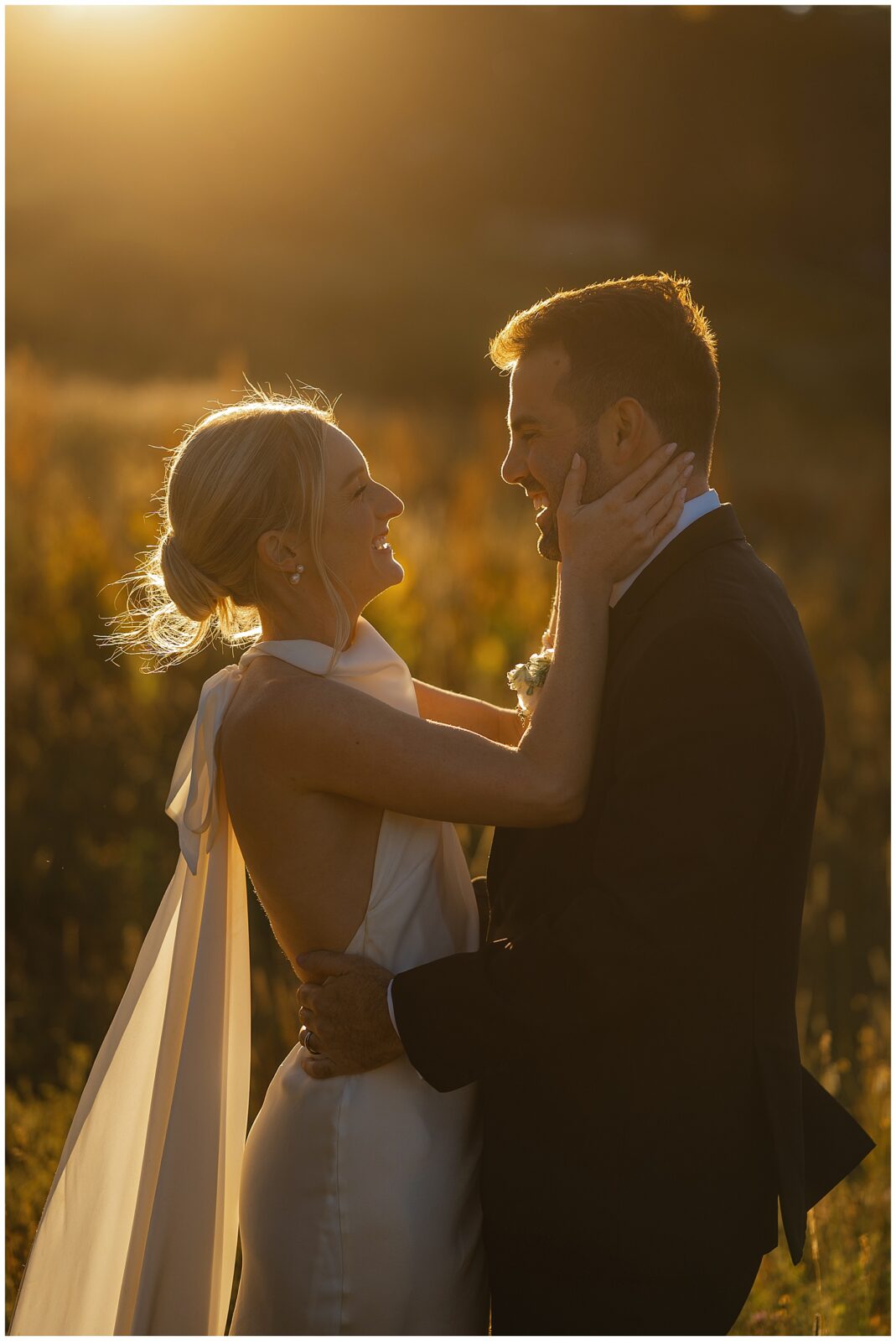 sugarbowl resort wedding golden light portraits in the meadow