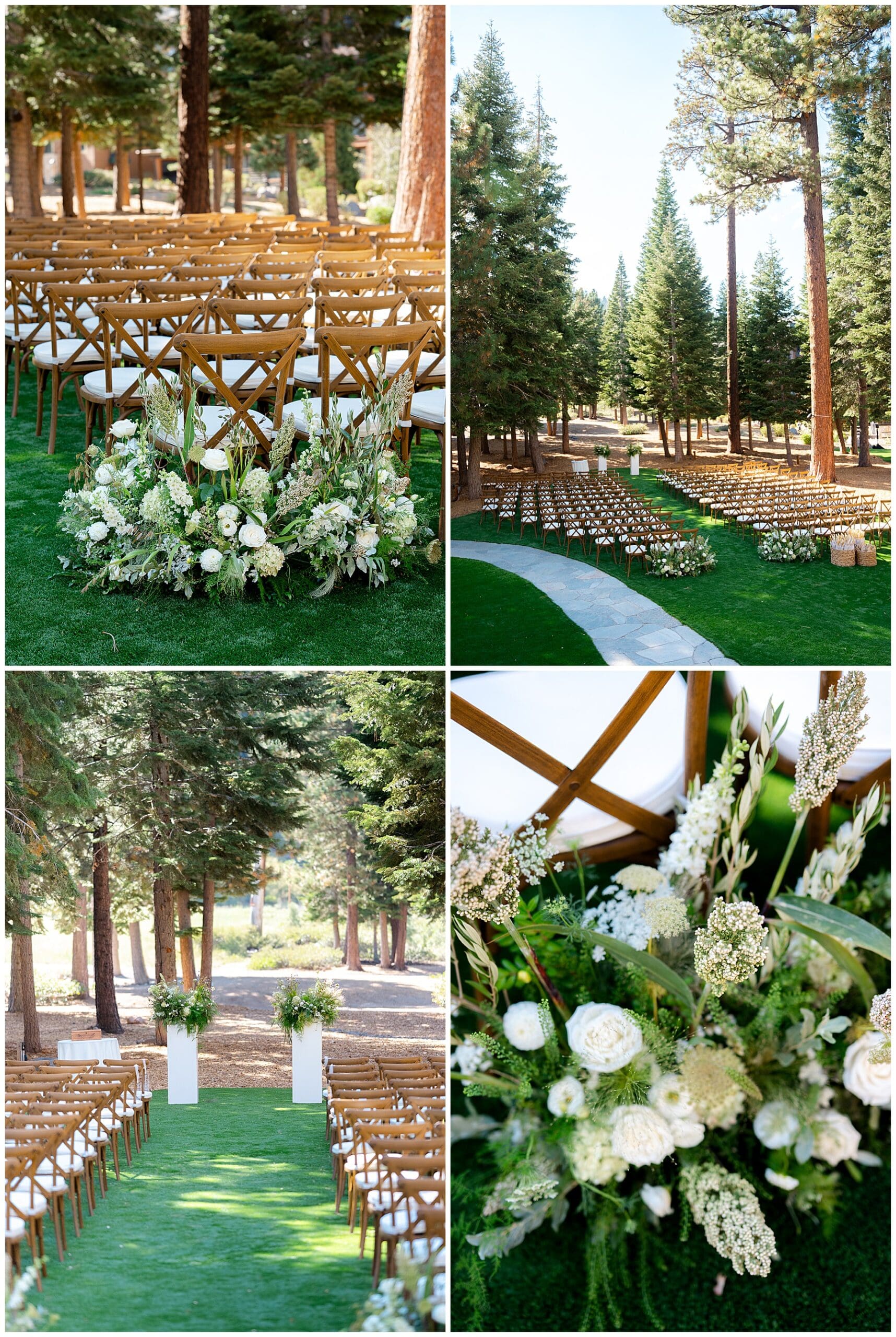 Elegant green and white wedding floral decor by Love & Lupines